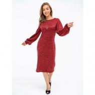 Платье-футляр , повседневное, полуприлегающее, миди, утепленное, размер 56, красный ZONE16