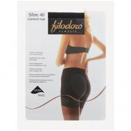 Колготки   Classic Slim Control Top, 40 den, размер 2, коричневый FILODORO