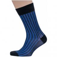 Мужские носки , 1 пара, классические, размер 27, синий, черный Sergio di Calze