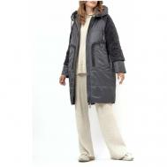 куртка  зимняя, силуэт прямой, карманы, ветрозащитная, утепленная, размер 54, серый Нет бренда