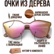Солнцезащитные очки , кошачий глаз, поляризационные, для женщин, бежевый Timbersun