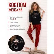 Комплект , брюки, укороченный рукав, размер 44, красный Ивановский текстиль