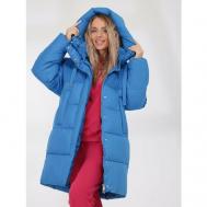 Пальто , средней длины, силуэт свободный, размер 42-44, голубой Vitacci