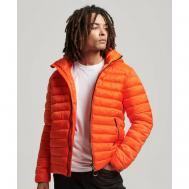 куртка , демисезон/зима, силуэт свободный, несъемный капюшон, стеганая, утепленная, подкладка, карманы, размер 3XL, оранжевый Superdry