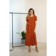 Платье , повседневное, классическое, размер 50, оранжевый LACSA
