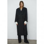 Пальто  , оверсайз, удлиненное, размер L/XL, черный Mere