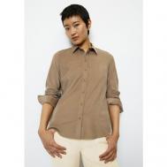 Блуза  , длинный рукав, без карманов, однотонная, размер 42, коричневый Marc O'Polo