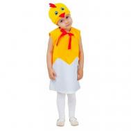 Карнавальный костюм "Цыплёнок в скорлупе", велюр, сарафан, шапка, 1,5-3 года, рост 98 см Страна Карнавалия