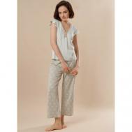 Пижама , размер S(44), голубой, серый INDEFINI
