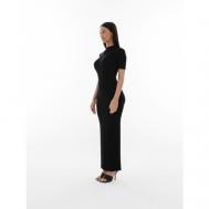 Платье-водолазка , вискоза, прилегающее, миди, размер S, черный Moysha