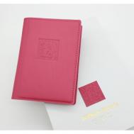 Обложка , натуральная кожа, отделение для карт, отделение для автодокументов, подарочная упаковка, розовый William Morris
