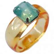 Кольцо, стекло, размер 17, оранжевый VALOV bijou