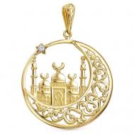 Подвеска , комбинированное золото, 585 проба, бриллиант Vesna jewelry