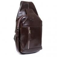 Рюкзак , натуральная кожа, регулируемый ремень, коричневый Versado