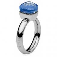 Кольцо , бижутерный сплав, кристаллы Swarovski, серебряный, синий Qudo