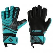 Вратарские перчатки , размер 10, черный, голубой INGAME