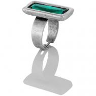 Кольцо , кристалл, размер 17.5, зеленый, серебряный L'attrice di base