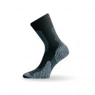 Мужские носки , 1 пара, высокие, размер S, черный, серый Lasting