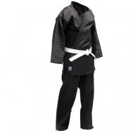 Кимоно  для карате  без пояса, размер 180, черный Эквоис