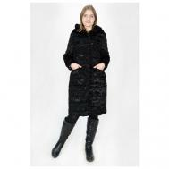 Пальто   зимнее, силуэт полуприлегающий, средней длины, размер (48)170-76-102, белый, черный KiS