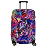Чехол для чемодана , размер M, фиолетовый, красный LeJoy