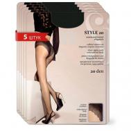 Колготки   Style, 20 den, 5 шт., размер 2, черный SiSi