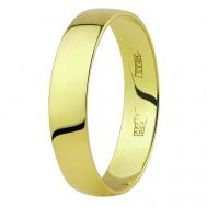 Кольцо обручальное , желтое золото, 585 проба, размер 18 Юверос