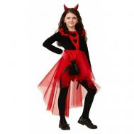 Карнавальный костюм  Дьяволица размер 122-64 на праздник, на утренники, на хэллоуин, на новый год, костюм дьяволицы, костюм дьяволицы для девочки Batik