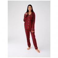 Пижама , размер 44, красный Малиновые сны