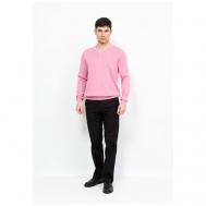 Джемпер , длинный рукав, силуэт прямой, трикотажный, размер 3XL(56), розовый Greg
