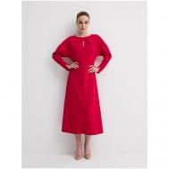 Платье , креп, полуприлегающее, миди, размер L, красный Yulia'Sway