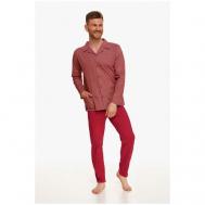 Пижама , брюки, рубашка, размер 3XL, бордовый TARO