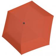 Мини-зонт , механика, 4 сложения, купол 90 см., 6 спиц, система «антиветер», для женщин, оранжевый Doppler