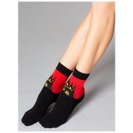 Мужские носки , 1 пара, 3 уп., классические, фантазийные, размер 42-44, красный OMSA