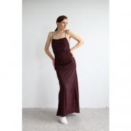 Платье-комбинация , вискоза, прилегающее, макси, открытая спина, размер 44, красный NA LUBVI