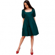 Платье ампир , повседневное, классическое, трапециевидный силуэт, до колена, открытая спина, размер 52-54, зеленый Onatej