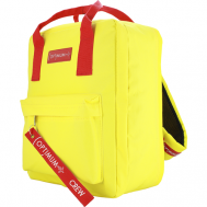 Сумка дорожная сумка-рюкзак  40135717_4, 29 л, 36х30х27 см, ручная кладь, отделение для обуви, отделение для ноутбука, фиксирующие ремни, водонепроницаемая, с увеличением объема, желтый Optimum
