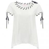 Рубашка  , трапеция силуэт, короткий рукав, без карманов, однотонная, размер 42 (S), белый Blugirl