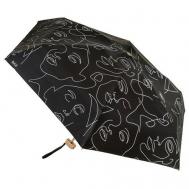 Мини-зонт , механика, 5 сложений, купол 94 см, 6 спиц, для женщин, черный RainLab