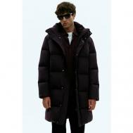Пальто  зимнее, силуэт прямой, карманы, капюшон, утепленное, размер XL, фиолетовый Finn Flare