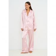 Пижама , брюки, рубашка, длинный рукав, размер L, розовый Dintime