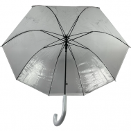 Зонт-трость , полуавтомат, купол 83 см., 8 спиц, система «антиветер», прозрачный, бесцветный, белый GALAXY OF UMBRELLAS