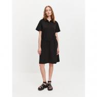 Платье-поло , хлопок, полуприлегающее, миди, размер 44, черный ORZ-design