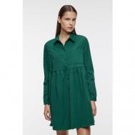 Платье-рубашка , повседневное, свободный силуэт, мини, карманы, размер XS INT, зеленый BEFREE