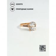 Кольцо  119261519 красное золото, 585 проба, бриллиант, размер 18 Кристалл мечты