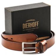 Ремень , натуральная кожа, металл, подарочная упаковка, для мужчин, длина 120 см., коричневый Dierhoff