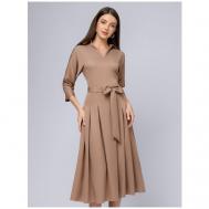 Платье , повседневное, миди, размер 46, коричневый 1001dress