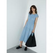 Платье , повседневное, прилегающее, миди, размер L, голубой GATE31