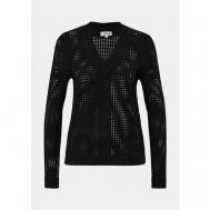 Пуловер , длинный рукав, прямой силуэт, размер 40 (L), черный s.Oliver