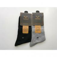 Мужские носки , 1 пара, классические, размер 41-47, черный, серый Чайка